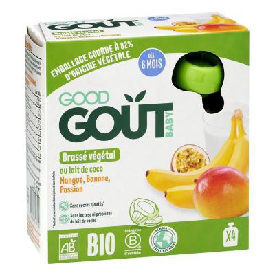 GOOD GOUT Gourdes brass&eacute; coco mangue passion banane 4x85g Bio