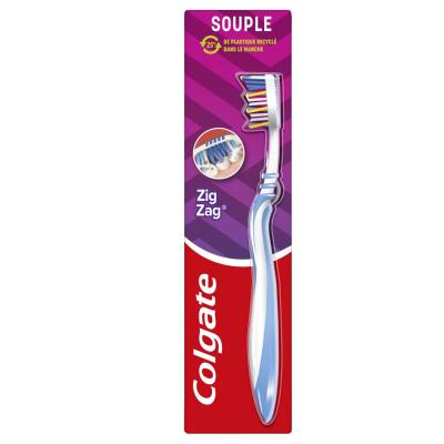 COLGATE Brosse &agrave; dents souple flexible Zig Zag,  