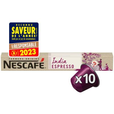NESCAFE Caf&eacute; Capsules compatibles NESPRESSO INDIA Intensit&eacute; 9