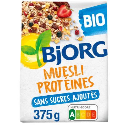 BJORG Muesli prot&eacute;ines, soja, dattes, fruits rouges, bio