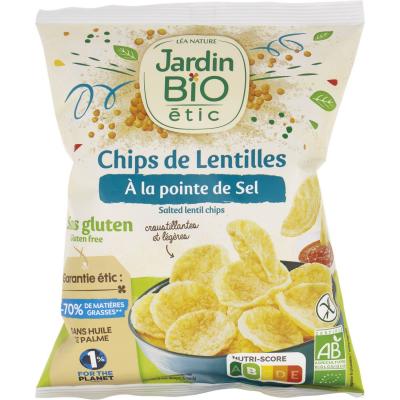 JARDIN BIO Chips de lentilles a la pointe de sel bio - 50 g