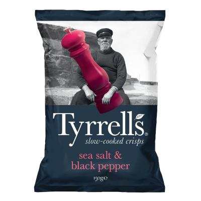 TYRRELL S Chips Sel De Mer/poivre Noir Tyrrell's - Le Sachet De 150 G