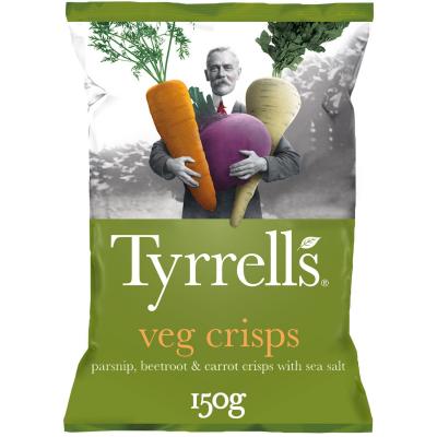  Chips Veg Crisps L&eacute;gumes Tyrrell's - Le Sachet De 150 G