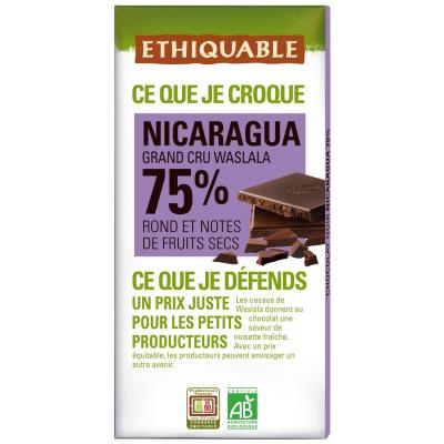 ETHIQUABLE Chocolat Noir Grand Cru 75% bio & &eacute;quitable