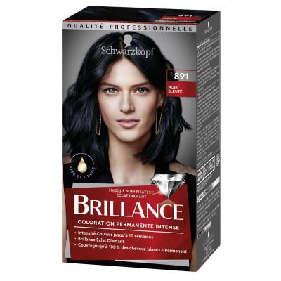 BRILLANCE Coloration Permanente  Noir Bleut&eacute; 891 Schwarzkopf - La Bo&icirc;te