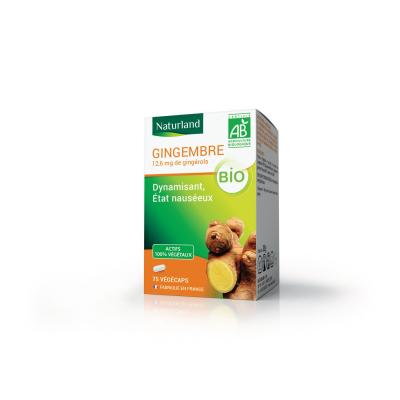 NATURLAND  Gingembre Bio 75 V&eacute;g&eacute;caps