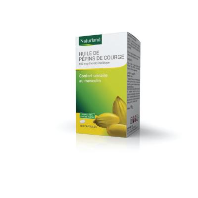 NATURLAND  Huile de P&eacute;pins de Courge 180 Capsules - Pot 180 capsules