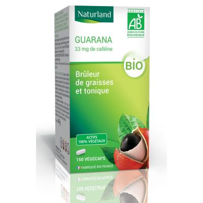 NATURLAND  Guarana Bio 150 V&eacute;g&eacute;caps - Bo&icirc;te 150 v&eacute;g&eacute;caps