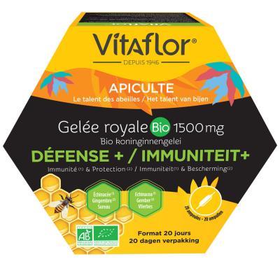 VITAFLOR  Gel&eacute;e Royale Bio 1500 mg D&eacute;fense+ 20 Ampoules