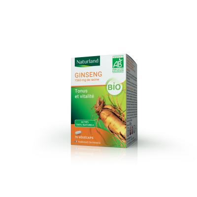 NATURLAND Compl&eacute;ment Alimentaire Ginseng Bio  - La Bo&icirc;te De 75 G&eacute;lules