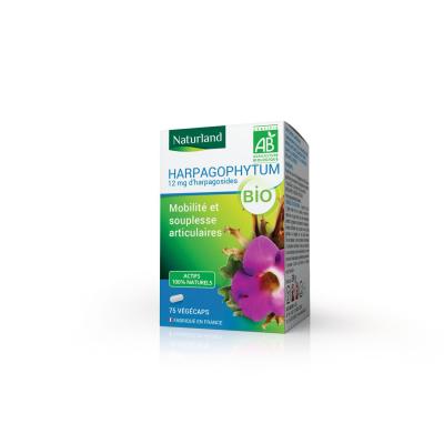 NATURLAND Harpagophytum bio, Mobilit&eacute; et Souplesse articulaires 75 v&eacute;g&eacute;caps