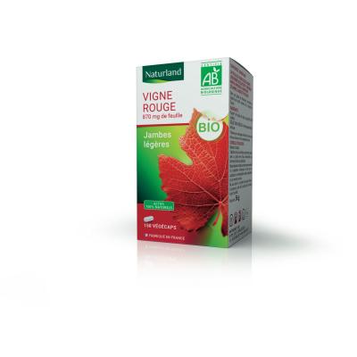 NATURLAND Vigne rouge bio, Jambes l&eacute;g&egrave;res 150 v&eacute;g&eacute;caps