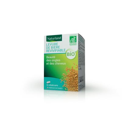 NATURLAND Levure de bi&egrave;re bio, Beaut&eacute; des cheveux et des ongles 75 v&eacute;g&eacute;caps