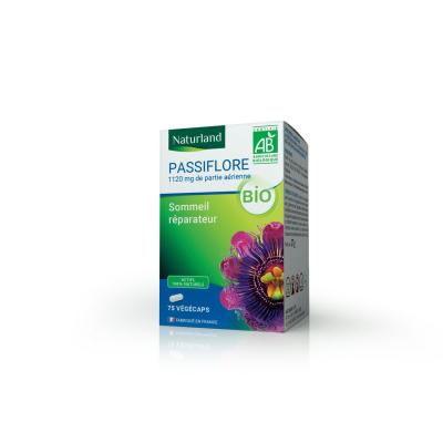 NATURLAND  Passiflore Bio 75 V&eacute;g&eacute;caps - Bo&icirc;te 75 v&eacute;g&eacute;caps