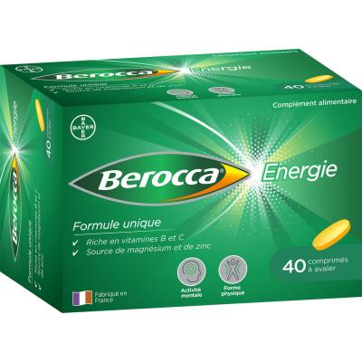 BEROCCA  &Eacute;nergie Boite de 40 Cps &agrave; Avaler - Bo&icirc;te 40 comprim&eacute;s