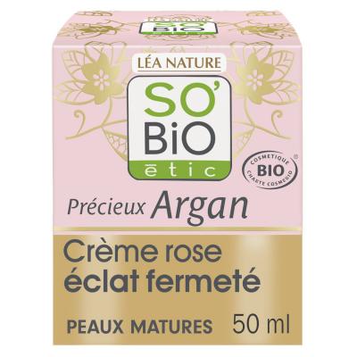 LEA NATURE SO BIO ETIC Creme-rose eclat fermete jour, precieux argan peaux matures