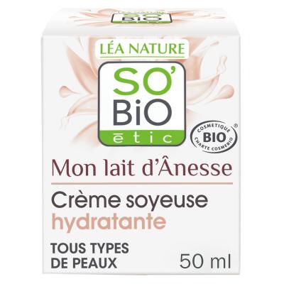 LEA NATURE SO BIO ETIC Creme soyeuse hydratante mon lait d'anesse bio** 50ml so bio etic