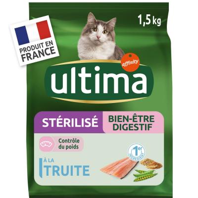 ULTIMA  St&eacute;rilis&eacute; Bien-&ecirc;tre Digestif avec de la Truite 1,5 kg