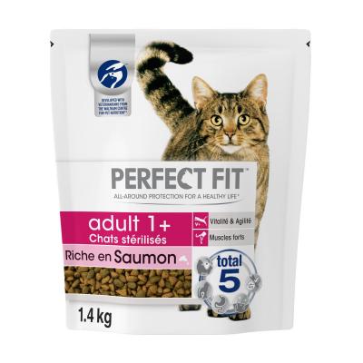 PERFECT FIT Croquettes Pour Chat St&eacute;rilis&eacute;, Saumon  - Le Sac De 1,4 Kg