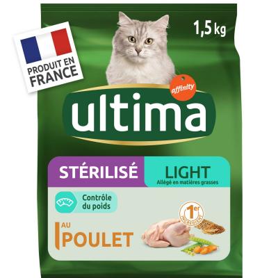 ULTIMA Croquettes St&eacute;rilis&eacute; Light au Poulet pour Chat -  - 1,5Kg