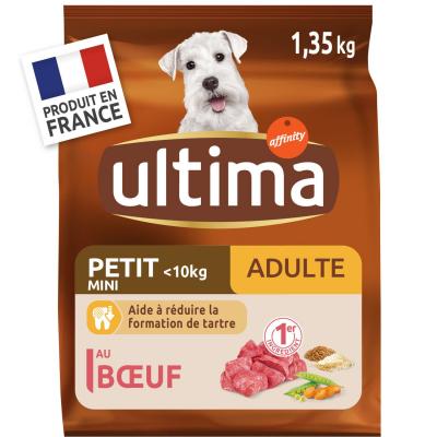 ULTIMA Croquettes Pour Chien Adulte Mini Au Boeuf  - Le Sac De 1,35kg