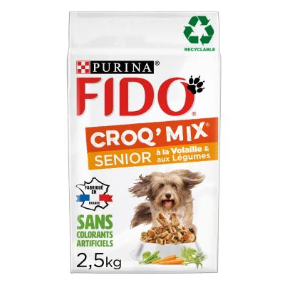 PURINA Croquettes Pour Chien Senior &Agrave; La Volaille & Aux L&eacute;gumes Fido - Le Sac De 2,5kg