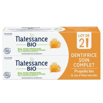 NATESSANCE  Dentifrice Soin Complet Propolis Bio Lot de 2 x 75 ml