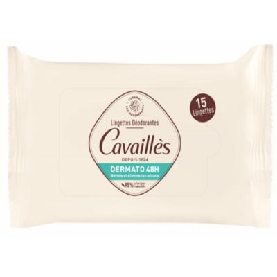 CAVAILLES D&eacute;odorant Lingettes 48h Roge  - Le Sachet De 15 Lingettes