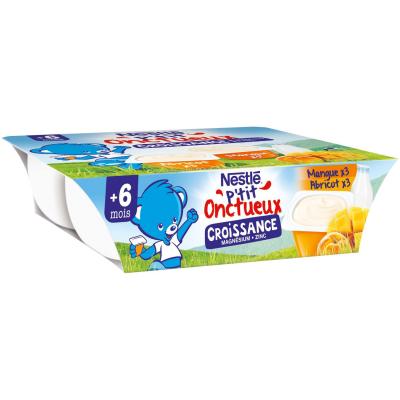 P TIT P'tit onctueux croissance abricot/mangue - d&egrave;s 6 mois, Nestl&eacute; (6 x 60 g) 