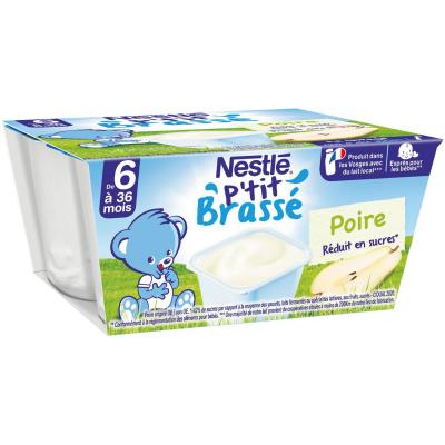P TIT P'tit brass&eacute; poire lact&eacute;es - d&egrave;s 6 mois, Nestl&eacute; (4 x 100 g) 