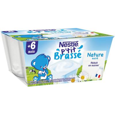 NESTLé NESTL&Eacute; P'tit Brass&eacute; nature sucr&eacute; - 4x100 g - D&egrave;s 6 mois