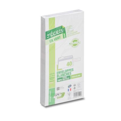 GPV  Paquet De 40 Enveloppes Extra Blanches 100% Recycl&eacute;es Dl 110x220 80g