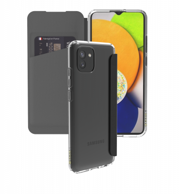 MUVIT  pour france folio coque transparent samsung galaxy a03