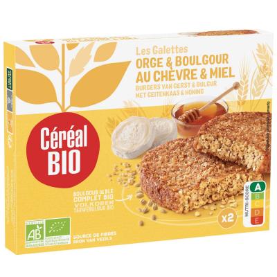 CEREAL BIO Galettes orge & boulghour au ch&egrave;vre & miel, sans viande, bio