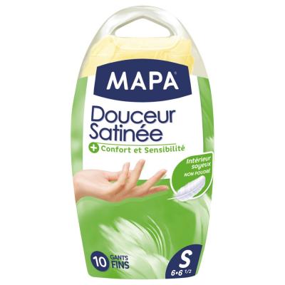 MAPA Bo&icirc;te de 10 Gants de M&eacute;nage Douceur Satin&eacute;e  - S