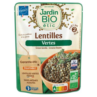 LEA NATURE JARDIN BIO Plat Cuisin&eacute; Lentilles Vertes Bio Jardin Bio Etic - Le Sachet De 250g