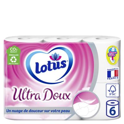 LOTUS  Ultra Doux - Papier Hygi&eacute;nique Aquatube x 6 Rouleaux - Lot de 8