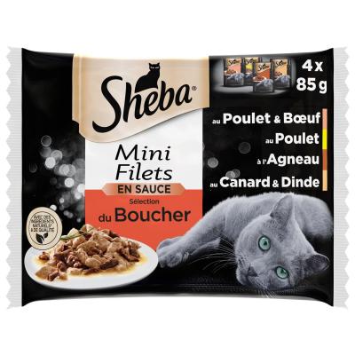 SHEBA  Mini Filets S&eacute;lection du Boucher pour chat 12 x 85 g