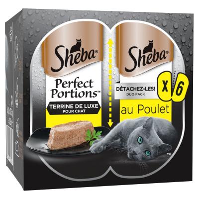 SHEBA  Perfect Portions Luxe P&acirc;t&eacute;e au poulet pour chat 6 x 37,5g Par 4 unit&eacute;s
