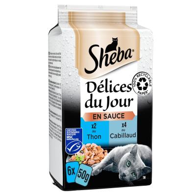 SHEBA P&acirc;t&eacute;e Pour Chat Aux Poissons  - Les 6 Sachets De 50 G
