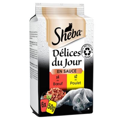 SHEBA Sachets D&eacute;lices du jour en sauce S&eacute;lection du Boucher pour chat