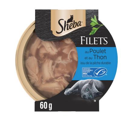 SHEBA Les Domes DE  1 x 60g Les Filets Au Poulet et Thon MSC