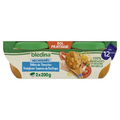 BLEDINA Bols tomates, boulghour et saumon Id&eacute;es de maman - d&egrave;s 12 mois, Bl&eacute;dina (2 x 200 g) 
