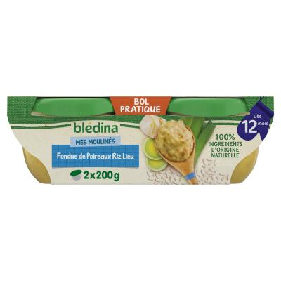 BLEDINA Bols poireaux, riz, colin Id&eacute;es de Maman - d&egrave;s 12 mois, Bl&eacute;dina (2 x 200 g) 