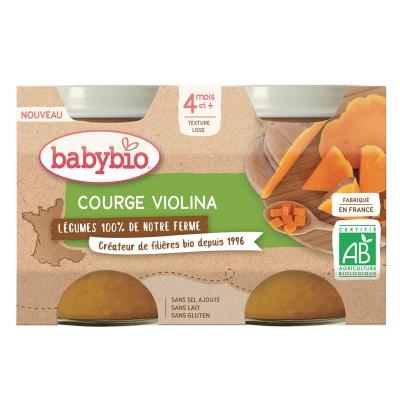 BABYBIO BABY BIO Petit pot Courge violina +4mois 2x 130g