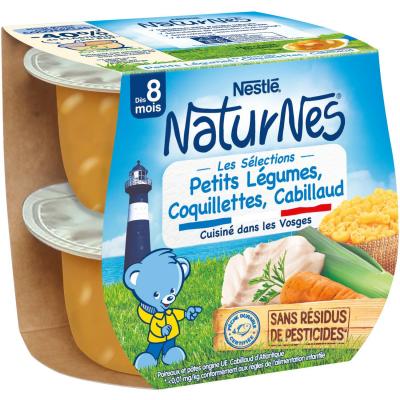 NATURNES L&eacute;gumes coquillettes cabillaud d&egrave;s 8 mois  Nestl&eacute; x2 - 200g