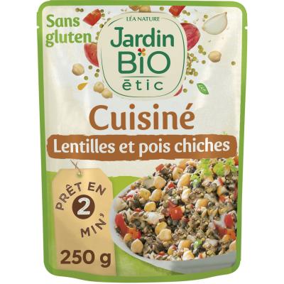 LEA NATURE JARDIN BIO Lentilles et pois chiches cuisin&eacute;s sans gluten BIO, Jardin BIO (250 g)