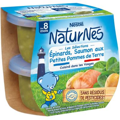 NATURNES Les s&eacute;lections &eacute;pinard, saumon sauvage aux petites pommes de terre - d&egrave;s 8 mois,  Nestl&eacute; (2 x 200 g) 