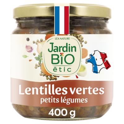 LEA NATURE JARDIN BIO Jardin BiO &eacute;tic Lentilles vertes cuisin&eacute;es aux petits l&eacute;gumes 400 g