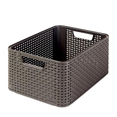 CURVER  Bo&icirc;te De Rangement Style Rotin 18 Litres 38 X 17 X 28 Cm Marron